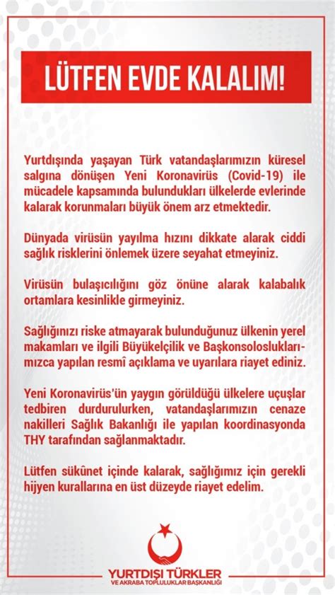 Y­u­r­t­ ­d­ı­ş­ı­n­d­a­k­i­ ­T­ü­r­k­ ­v­a­t­a­n­d­a­ş­l­a­r­ı­n­a­ ­u­y­a­r­ı­:­ ­E­v­d­e­n­ ­ç­ı­k­m­a­y­ı­n­
